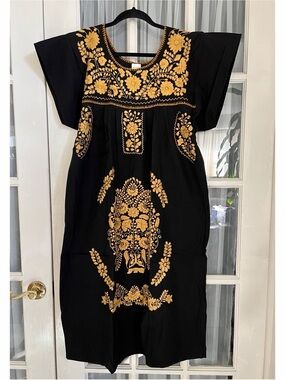 slim fit dress slacks Mexican embroidered dresses | Kimono Traditional Mexican dresses main image 1